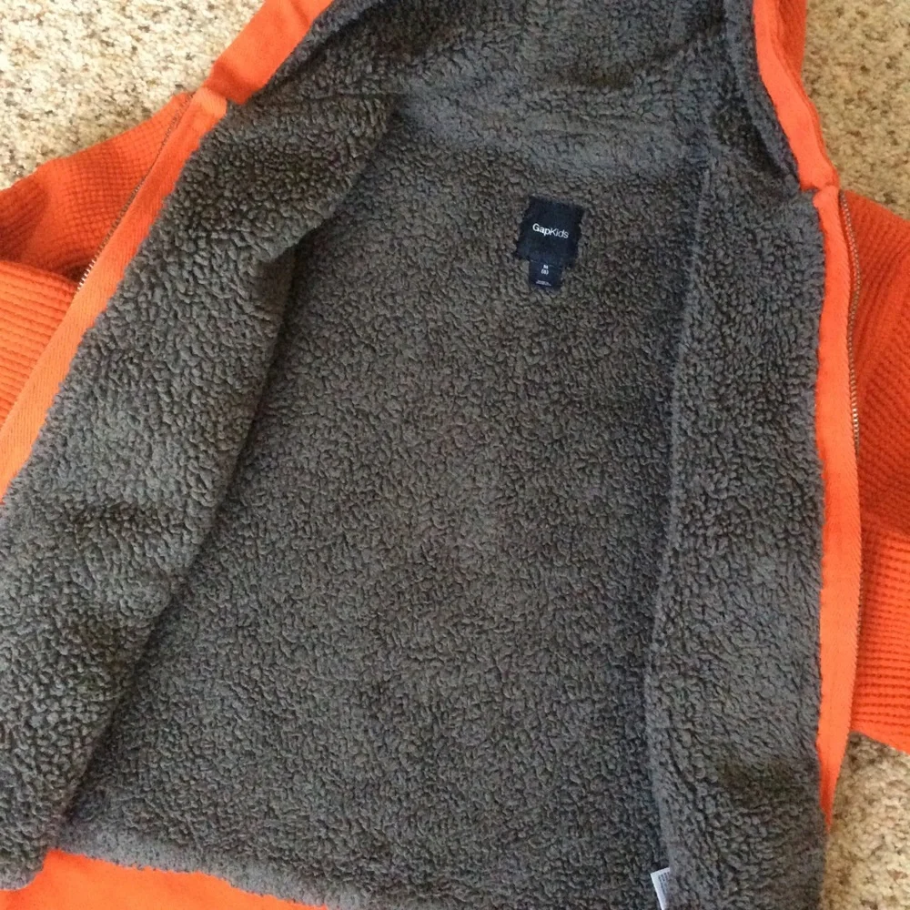 Gap Youth Ultra Cozy Sherpa Fleece Lined Sweatshirt Hoodie Jacket Size 8